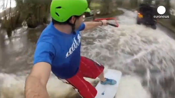 Wakeboard en pleine inondation, GEANT !!